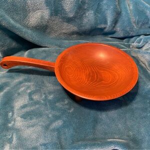 Mid Century Munising Wooden Serving Bowl with Handle